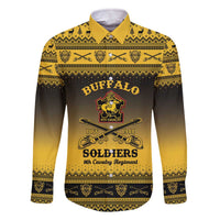Buffalo Soldiers Christmas Family Matching Off The Shoulder Long Sleeve Dress and Hawaiian Shirt 9th Cavalry Regiment - Wonder Print Shop