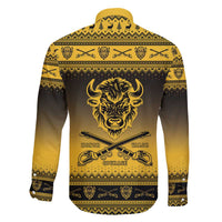 Buffalo Soldiers Christmas Family Matching Off The Shoulder Long Sleeve Dress and Hawaiian Shirt 9th Cavalry Regiment - Wonder Print Shop