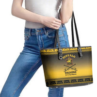 Buffalo Soldiers Christmas Leather Tote Bag 9th Cavalry Regiment - Wonder Print Shop