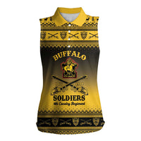 Buffalo Soldiers Christmas Women Sleeveless Polo Shirt 9th Cavalry Regiment - Wonder Print Shop