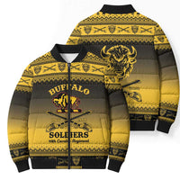 Buffalo Soldiers Christmas Bomber Puffer Jacket 10th Cavalry Regiment - Wonder Print Shop
