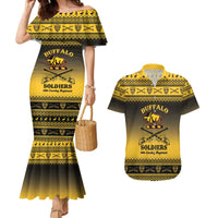 Buffalo Soldiers Christmas Couples Matching Mermaid Dress and Hawaiian Shirt 10th Cavalry Regiment - Wonder Print Shop