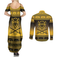 Buffalo Soldiers Christmas Couples Matching Summer Maxi Dress and Long Sleeve Button Shirt 10th Cavalry Regiment - Wonder Print Shop