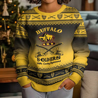 Buffalo Soldiers Christmas Kid Ugly Christmas Sweater 10th Cavalry Regiment - Wonder Print Shop