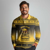 Buffalo Soldiers Christmas Long Sleeve Polo Shirt 10th Cavalry Regiment - Wonder Print Shop
