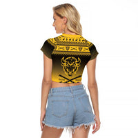 Buffalo Soldiers Christmas Raglan Cropped T Shirt 10th Cavalry Regiment - Wonder Print Shop