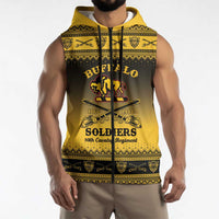 Buffalo Soldiers Christmas Sleeveless Zip Hoodie 10th Cavalry Regiment - Wonder Print Shop
