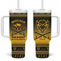 Buffalo Soldiers Christmas Tumbler With Handle 10th Cavalry Regiment - Wonder Print Shop