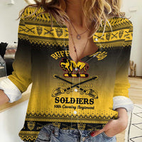 Buffalo Soldiers Christmas Women Casual Shirt 10th Cavalry Regiment - Wonder Print Shop