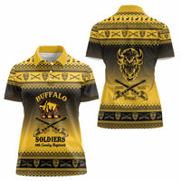 Buffalo Soldiers Christmas Women Polo Shirt 10th Cavalry Regiment - Wonder Print Shop