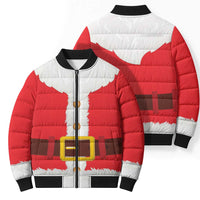 Santa Claus Costume Bomber Puffer Jacket Christmas Holiday Cosplay - Wonder Print Shop