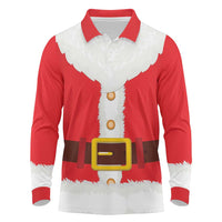 Santa Claus Costume Long Sleeve Polo Shirt Christmas Holiday Cosplay - Wonder Print Shop