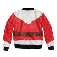 Santa Claus Costume Sleeve Zip Bomber Jacket Christmas Holiday Cosplay - Wonder Print Shop