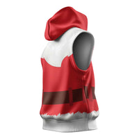Santa Claus Costume Sleeveless Hoodie Christmas Holiday Cosplay - Wonder Print Shop