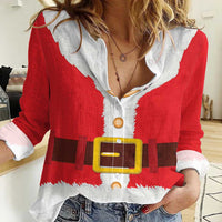 Santa Claus Costume Women Casual Shirt Christmas Holiday Cosplay - Wonder Print Shop