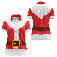 Santa Claus Costume Women Polo Shirt Christmas Holiday Cosplay - Wonder Print Shop