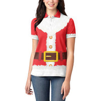 Santa Claus Costume Women Polo Shirt Christmas Holiday Cosplay - Wonder Print Shop