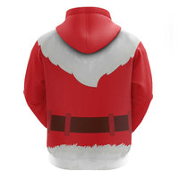 Santa Claus Costume Zip Hoodie Christmas Holiday Cosplay - Wonder Print Shop