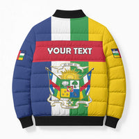 Personalized Central African Republic Bomber Puffer Jacket Happy Republic Day - Wonder Print Shop