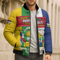 Personalized Central African Republic Bomber Puffer Jacket Happy Republic Day - Wonder Print Shop