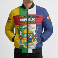 Personalized Central African Republic Bomber Puffer Jacket Happy Republic Day - Wonder Print Shop