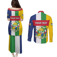 Personalized Central African Republic Couples Matching Puletasi and Long Sleeve Button Shirt Happy Republic Day - Wonder Print Shop