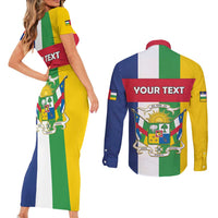 Personalized Central African Republic Couples Matching Short Sleeve Bodycon Dress and Long Sleeve Button Shirt Happy Republic Day - Wonder Print Shop
