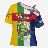 Personalized Central African Republic Cross Shoulder Shirt Happy Republic Day - Wonder Print Shop
