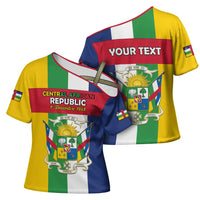 Personalized Central African Republic Cross Shoulder Shirt Happy Republic Day - Wonder Print Shop