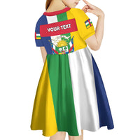 Personalized Central African Republic Kid Short Sleeve Dress Happy Republic Day - Wonder Print Shop