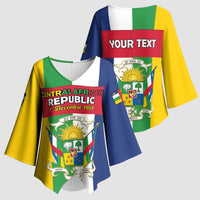 Personalized Central African Republic Kimono Sleeve Blouse Happy Republic Day - Wonder Print Shop