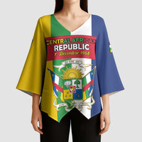 Personalized Central African Republic Kimono Sleeve Blouse Happy Republic Day - Wonder Print Shop