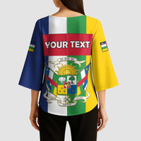 Personalized Central African Republic Kimono Sleeve Blouse Happy Republic Day - Wonder Print Shop