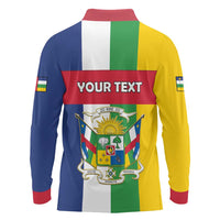 Personalized Central African Republic Long Sleeve Polo Shirt Happy Republic Day - Wonder Print Shop