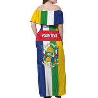 Personalized Central African Republic Off Shoulder Maxi Dress Happy Republic Day - Wonder Print Shop