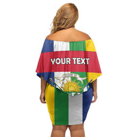 Personalized Central African Republic Off Shoulder Short Dress Happy Republic Day - Wonder Print Shop