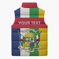 Personalized Central African Republic Sleeveless Puffer Jacket Happy Republic Day - Wonder Print Shop