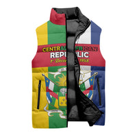 Personalized Central African Republic Sleeveless Puffer Jacket Happy Republic Day - Wonder Print Shop