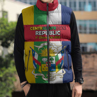 Personalized Central African Republic Sleeveless Puffer Jacket Happy Republic Day - Wonder Print Shop