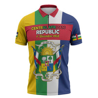 Personalized Central African Republic Zipper Polo Shirt Happy Republic Day - Wonder Print Shop