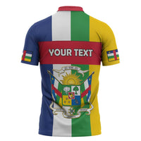 Personalized Central African Republic Zipper Polo Shirt Happy Republic Day - Wonder Print Shop