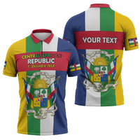 Personalized Central African Republic Zipper Polo Shirt Happy Republic Day - Wonder Print Shop