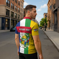 Personalized Central African Republic Zipper Polo Shirt Happy Republic Day - Wonder Print Shop