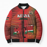 Kenya Athletics Bomber Puffer Jacket Run Faster - Wonder Print Shop