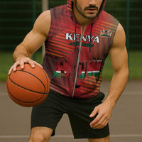 Kenya Athletics Sleeveless Zip Hoodie Run Faster - Wonder Print Shop
