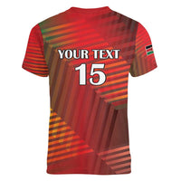 Kenya Athletics Women V-Neck T-Shirt Run Faster - Wonder Print Shop