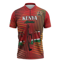 Kenya Athletics Zipper Polo Shirt Run Faster - Wonder Print Shop