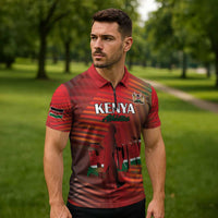 Kenya Athletics Zipper Polo Shirt Run Faster - Wonder Print Shop