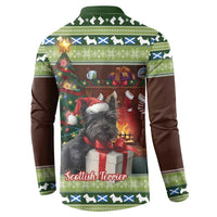 Scotland Christmas Button Sweatshirt Scottish Terrier - Nollaig Chridheil - Wonder Print Shop