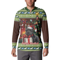 Scotland Christmas Button Sweatshirt Scottish Terrier - Nollaig Chridheil - Wonder Print Shop